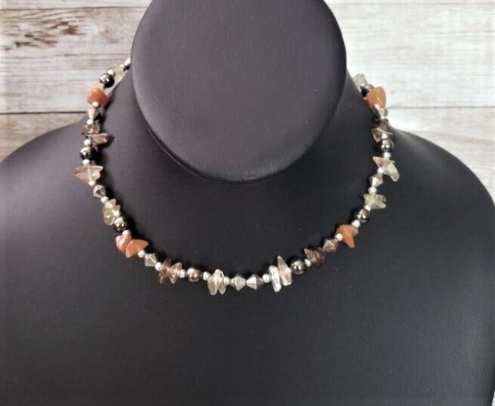 Vintage Necklace Fall Tones 14.25" + Extender